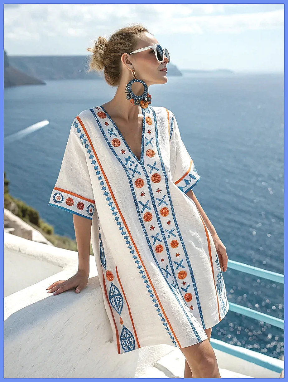 Floral Summer Dress - فستان نسائي صيفي 2025 بياقة على