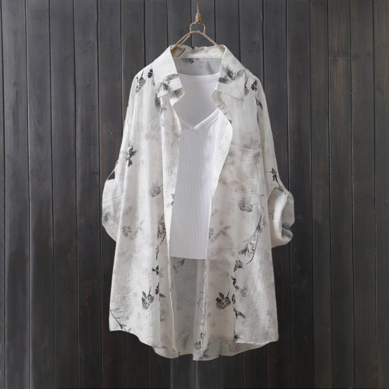 Women'S Fashion Long Coat - قميص ايوسل للنساء معطف رقيق فضفاض