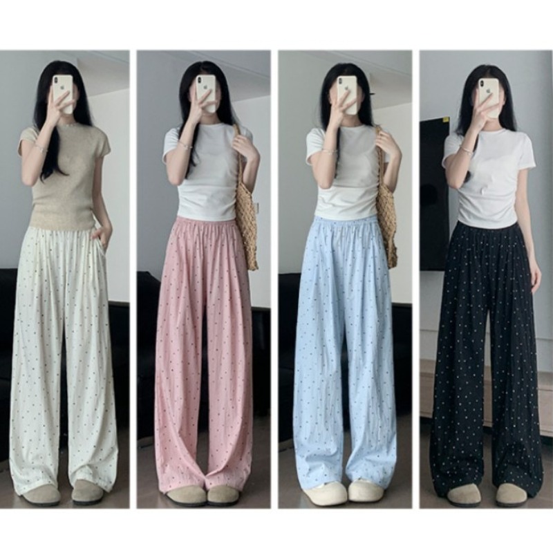 Women'S Fashion Pajamas - بنطلون نوم نسائي، سروال بنقاط البولكا