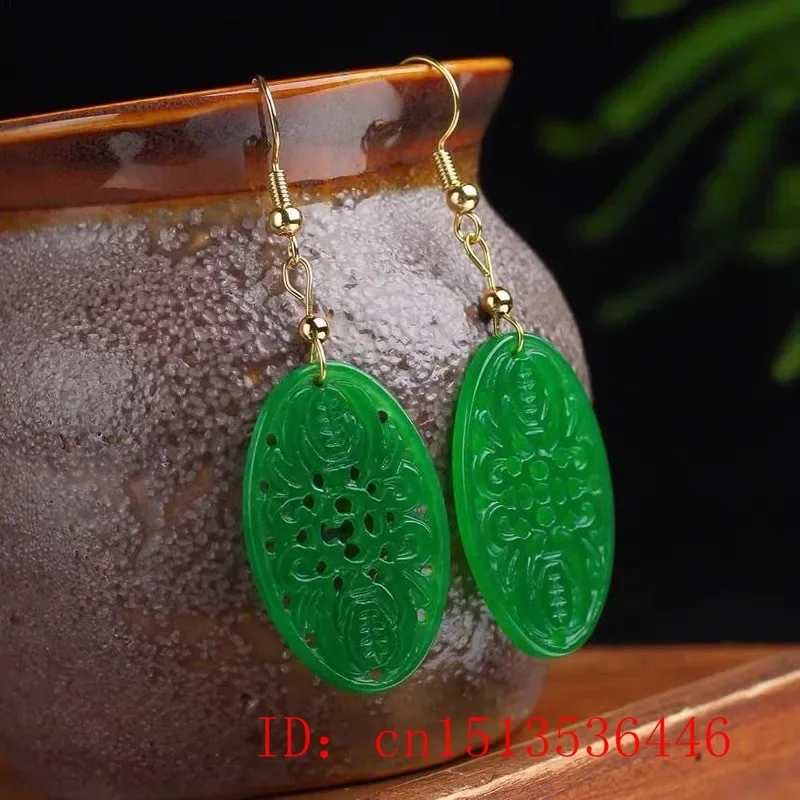 Women'S Fashion Jewellery - الأصلي الطبيعي الأخضر اليشم الزمرد الخفافيش