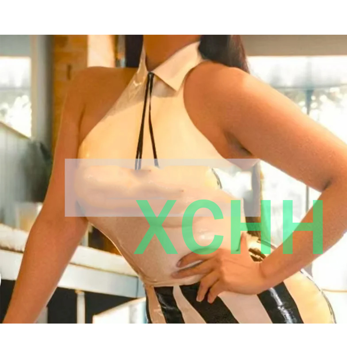 Women'S Fashion Vest Tops - قميص نسائي مثير من اللاتكس الطبيعي