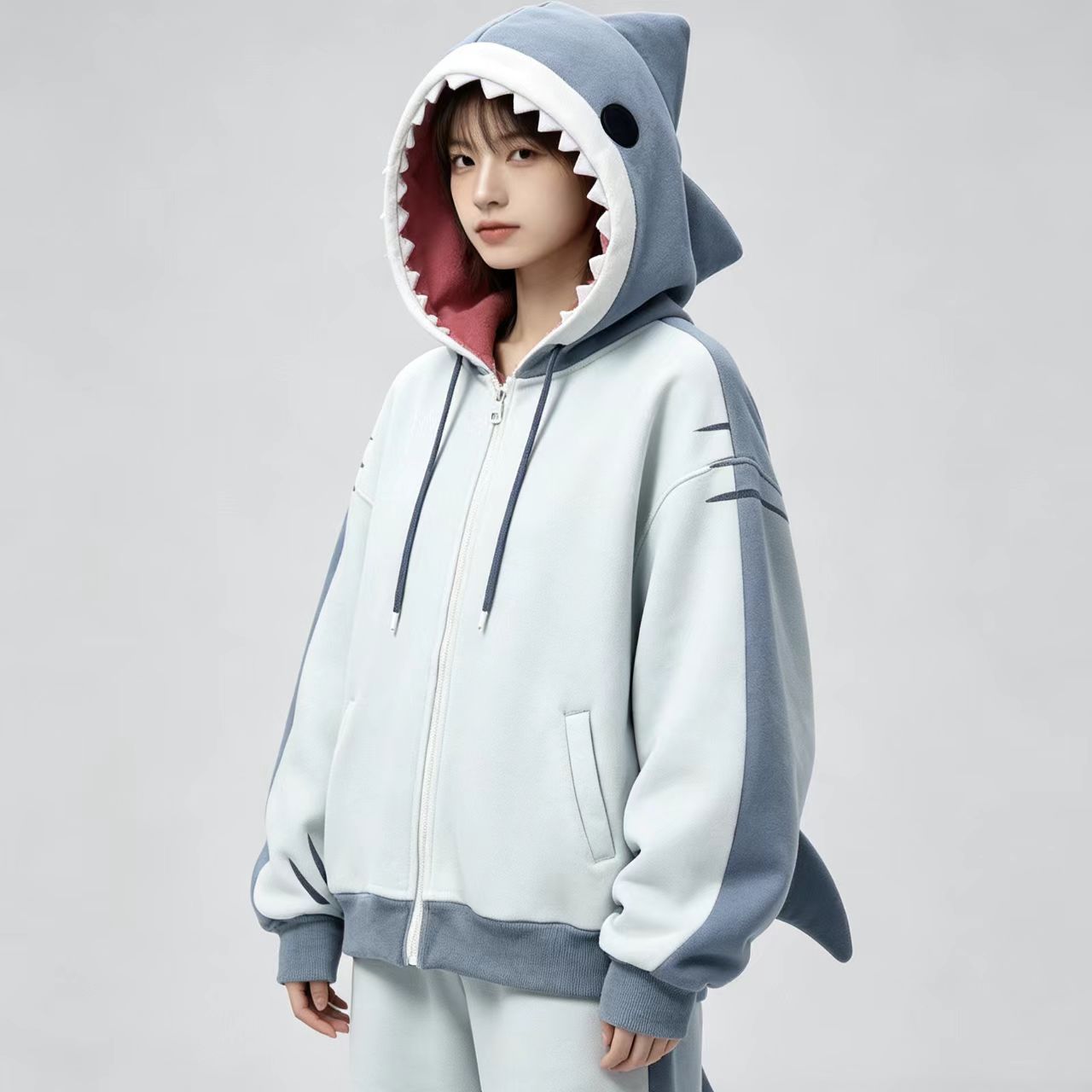 Women'S Fashion Zip Hoodie - سترة نسائية يابانية بتصميم ثلاثي الأبعاد