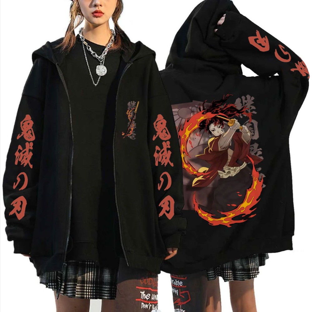 Women'S Fashion Zip Hoodie - جديد شيطان القاتل Tsugikuni Yoriichi ميرش