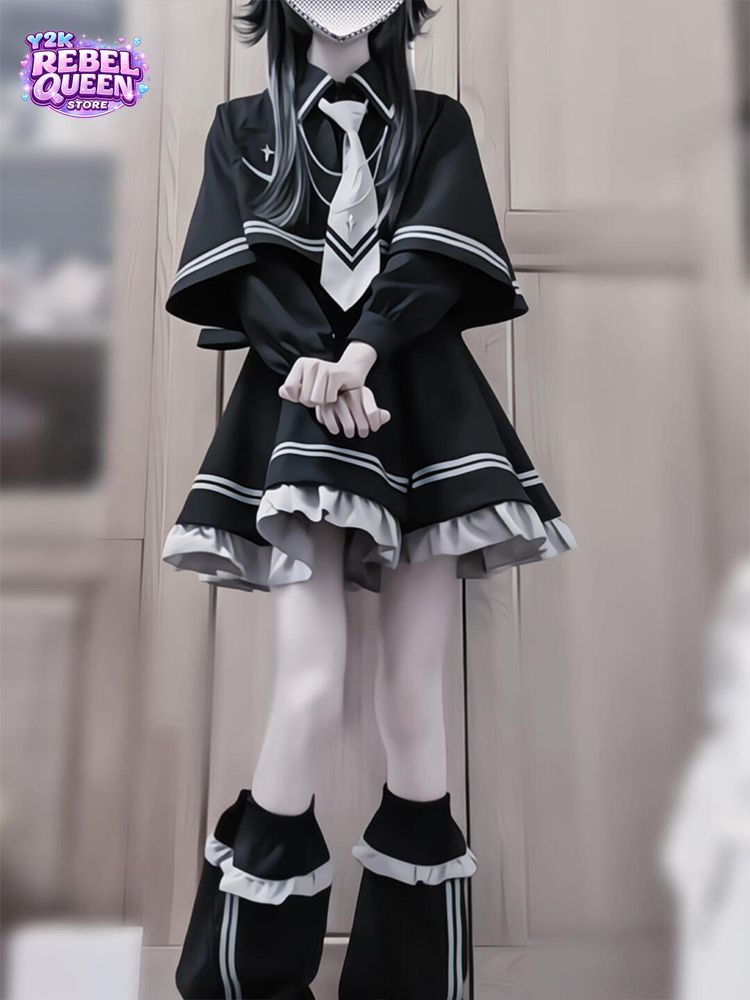 Ruched Dress Mini - فستان لوليتا أنيق بأسلوب القوطيك للنساء،