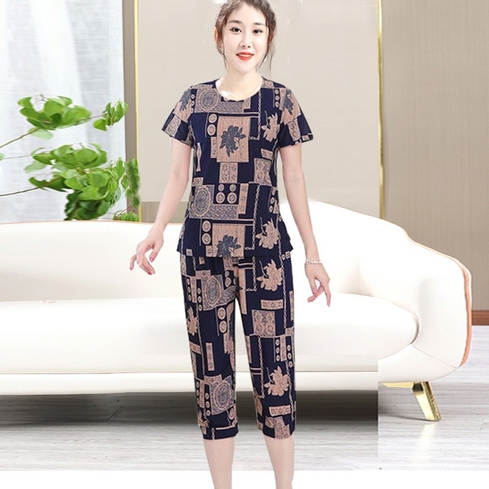 Women'S Fashion Pajamas - طقم تي شيرت أنيق بمقاسات كبيرة