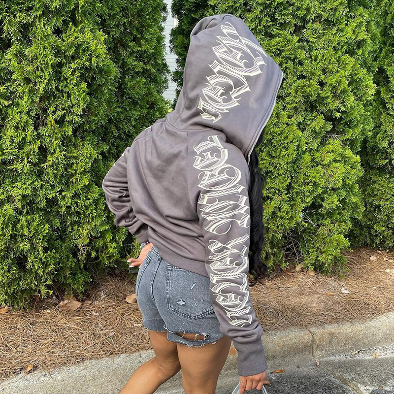 هودي نسائي قصير بسحاب، بتصميم  - مراجعة Women'S Fashion Zip Hoodie وسعره