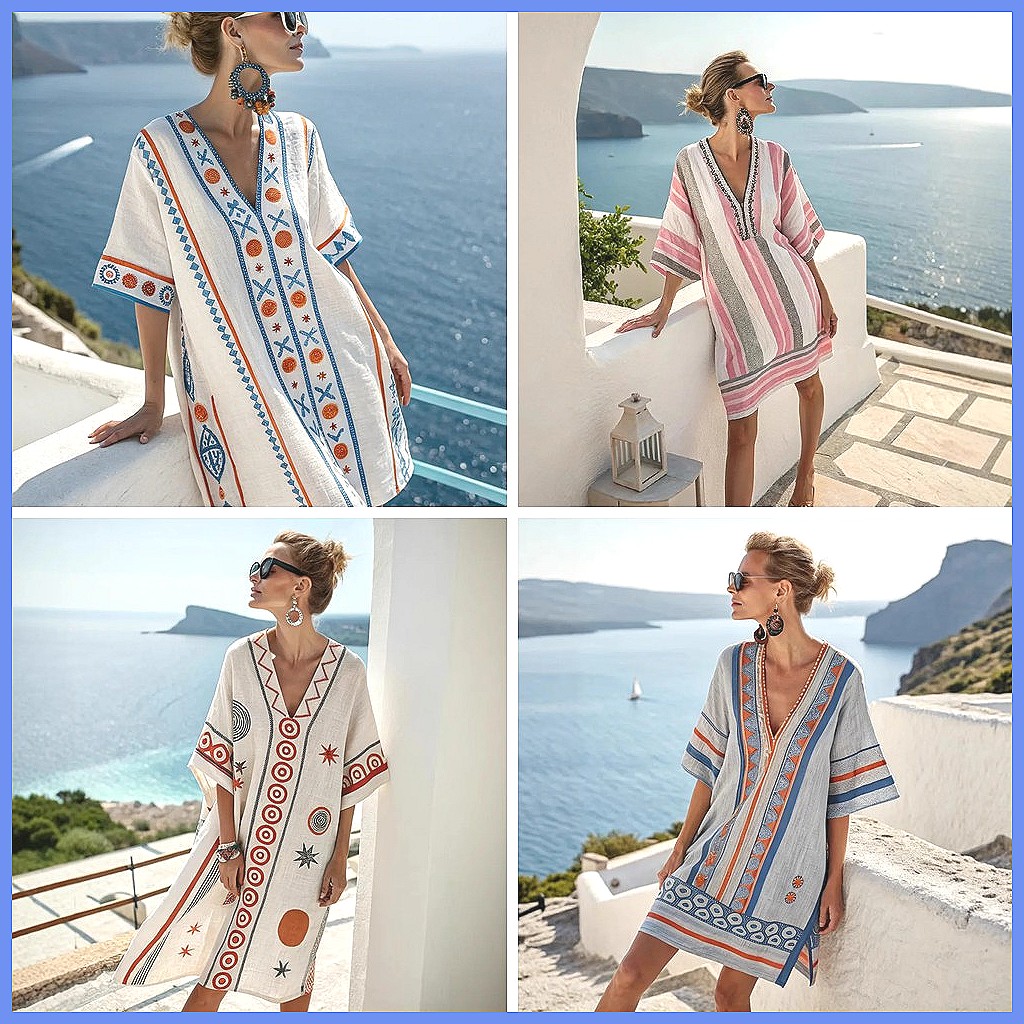 فستان نسائي صيفي 2025 بياقة عل - مراجعة Floral Summer Dress وسعره