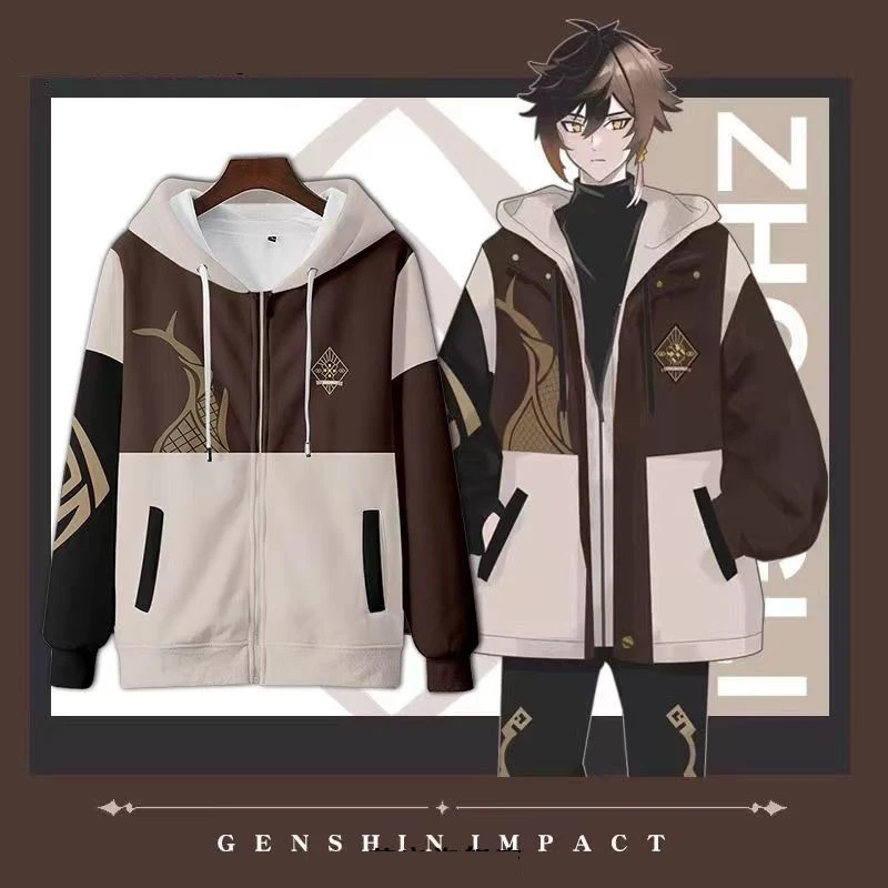 Genshin Impact Zhongli ثلاثية  - مراجعة Women'S Fashion Zip Hoodie وسعره