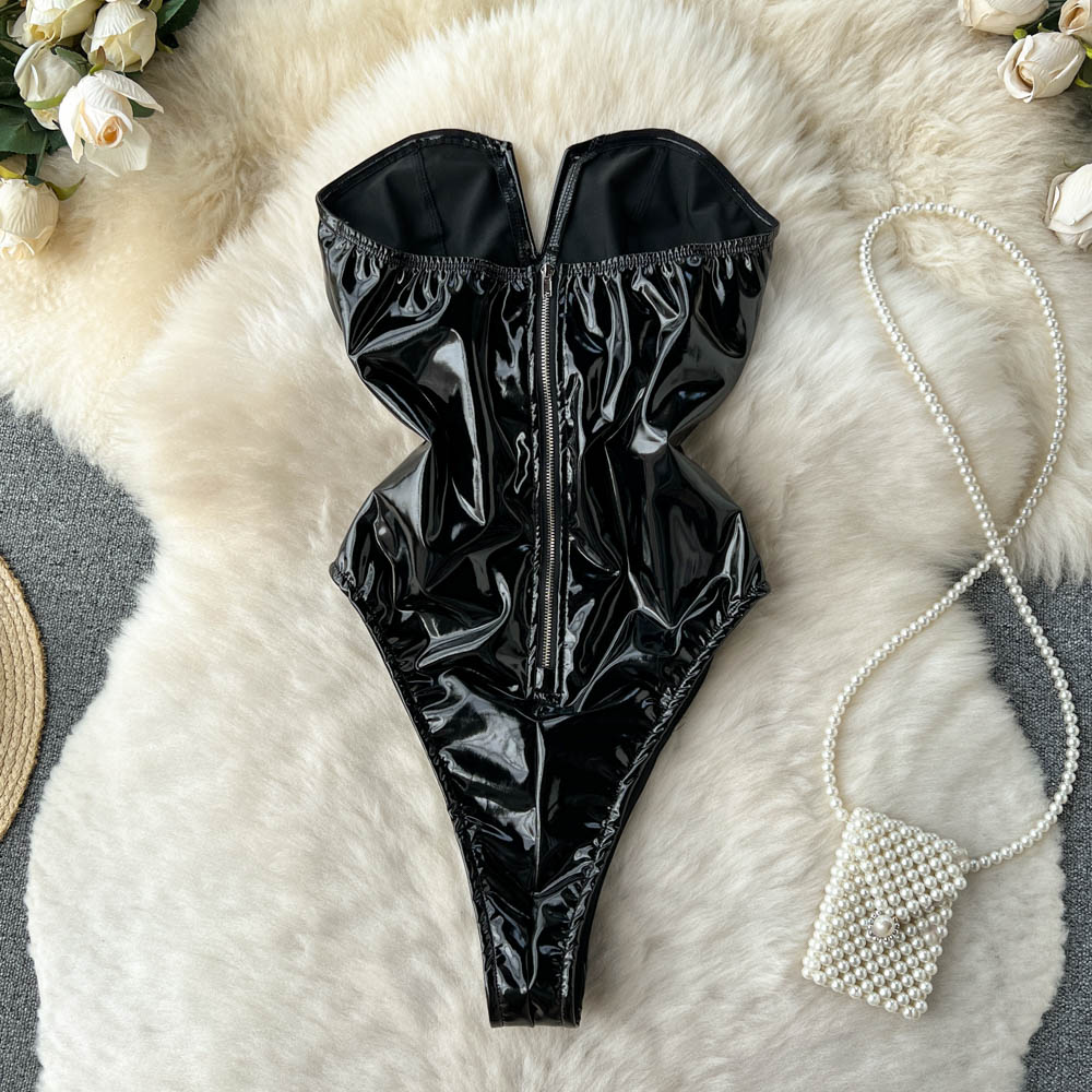 بو الجلود مثير داخلية النساء أ - مراجعة Turtleneck Bodysuit وسعره