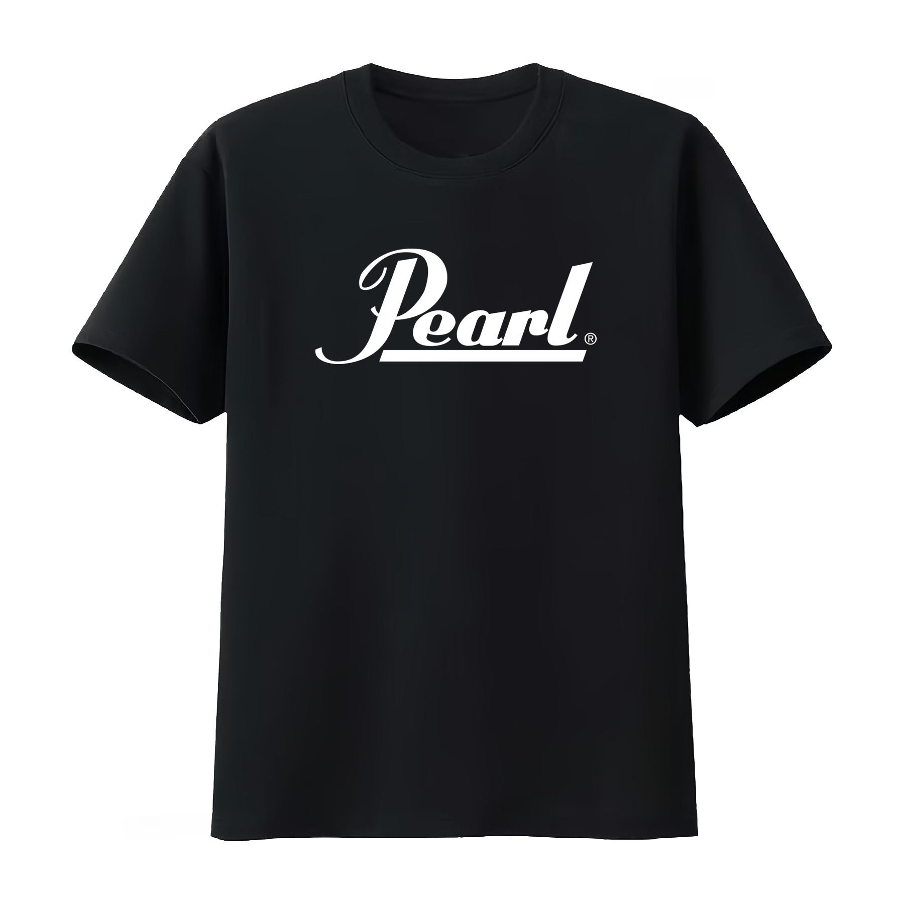 تي شيرت بشعار Pearl Drums أسود - مراجعة Women Fashion Icon وسعره
