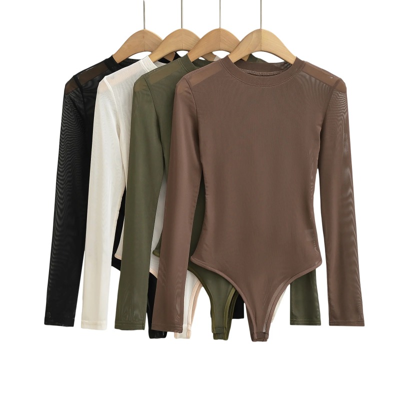 شبكة Crewneck كم طويل المرأة م - مراجعة Turtleneck Bodysuit وسعره
