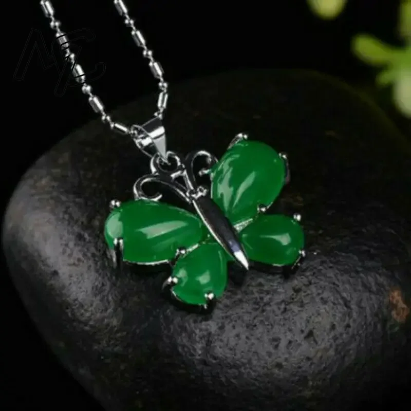 S925 الفضة الأخضر اليشم عقد بح - مراجعة Women'S Fashion Jewellery وسعره