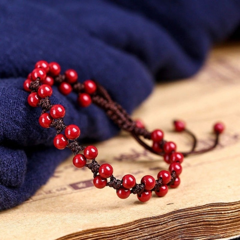 سوار سينابار أحمر طبيعي للرجال - مراجعة Women'S Fashion Jewellery وسعره