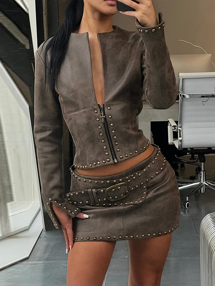 طقم تنورة جلدية Y2k للنساء مع  - مراجعة Women'S Fashion Long Coat وسعره