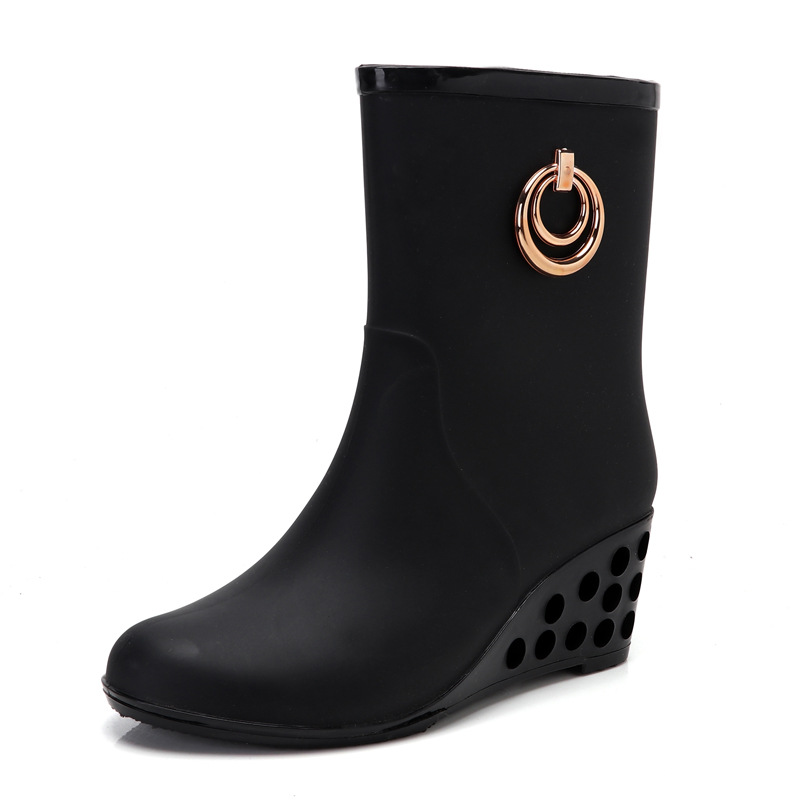 أزياء إسفين كعب أحذية المطر ال - مراجعة Women'S Fashion Gumboots وسعره